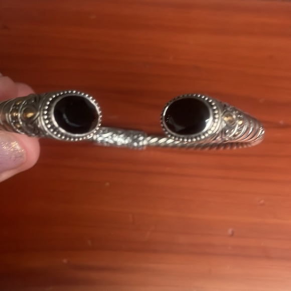 925 SS + 18k balinesian made cuff bracelet - Picture 5 of 8